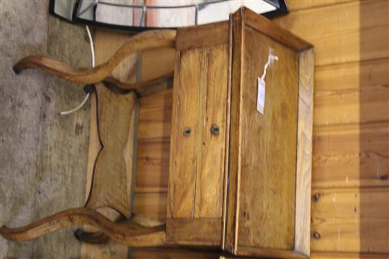 Late 19th century French oak  rectangular side table(-)